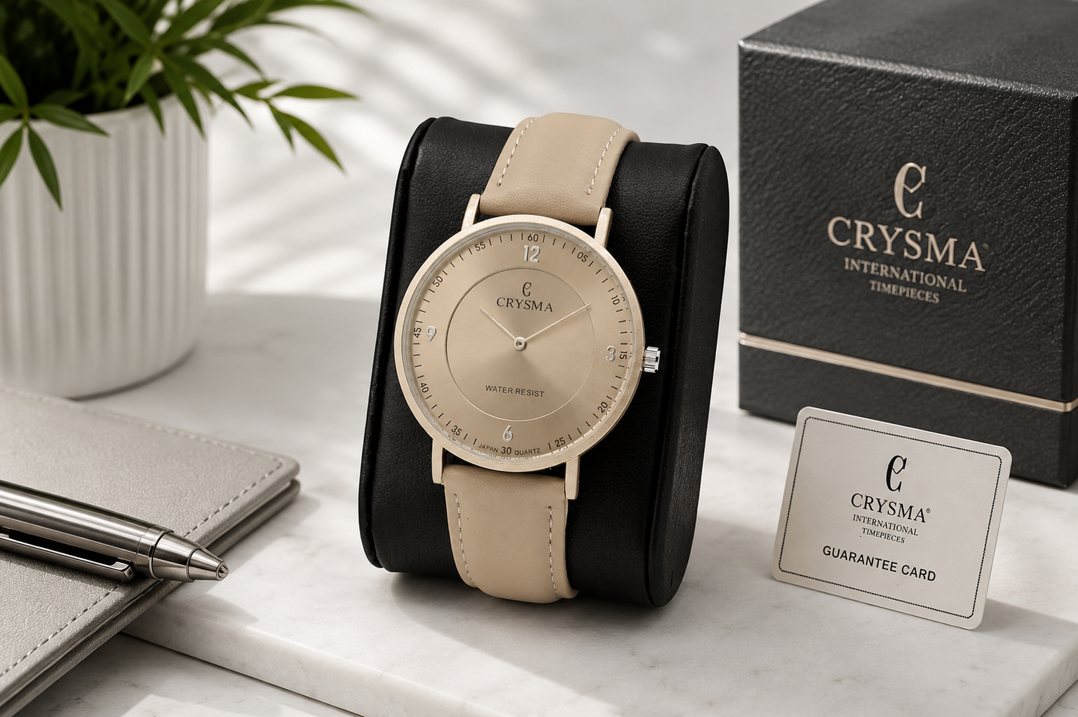 leather men's watch